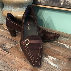 Ecco Women's Brown Heeled Loafers